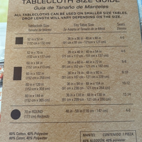 Autumn Trail Tablecloth 60 x 102” New in package - Picture 6 of 8